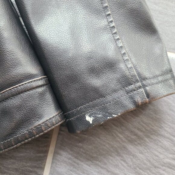 Vintage Genuine Leather Dark Brown Bomber Jacket Full Zip Sherpa Lining - Medium - Picture 7 of 11